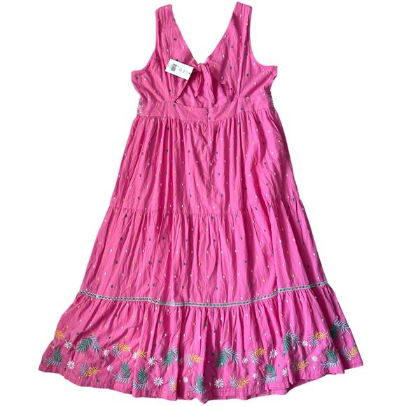 Crown &‎ Ivy Plus Pink & Multicolor Embroidered Tie Back Maxi Dress Size 18W - Picture 5 of 12